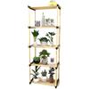 BAKAJI Scaffale Modulare Multiuso Bagno Mensole 5 ripiani Bambù Salvaspazio 28x49x127cm