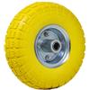 BAKAJI Ruota Piena Antiforatura PU Gialla Carrello Carriola 25cm Asse Decentrato