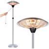 BAKAJI Stufa a Carbonio Patio Lampada Piantana Infrarossi Fungo Esterno 2 Potenze 2000W