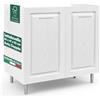 Shally Dogan Mobile Sottolavello Cucina Componibile Legno Boiserie Bianco Frassinato 2 Ante