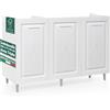 Shally Dogan Mobile Sottolavello Cucina Componibile in Legno Boiserie Bianco Frassinato 3 Ante