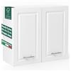 Shally Dogan Pensile da Cucina Armadio Sospeso da Parete Doppia Anta Boiserie Colore Bianco