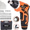 BAKAJI Avvitatore Cacciavite Elettrico a Batteria Trapano con 38 punte e Torcia LED