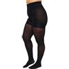 Zizzi Collant da donna taglie grandi, 40 denari, con push-up, Nero , 48-50