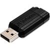 Verbatim chiavetta USB PinStripe 8GB I USB 2.0 I Memoria USB I Per Laptop Notebook Ultrabook TV Autoradio I Penna USB 2.0 I Pendrive con meccanismo a scorrimento I Nera