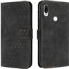 OKZone Cover per Xiaomi Redmi 7/Xiaomi Redmi Y3, Custodia in PU Pelle per Xiaomi Redmi 7/Xiaomi Redmi Y3, Custodia a Libro Folio Portafoglio con Chiusura Magnetica Wallet Case Flip Cover (Nero)