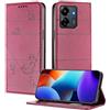 XINYEXIN Custodia per Xiaomi Redmi 13C 4G 5G / Poco C65 4G, Cover a Libro in Pelle PU con Blocco RFID, Slot per Carte, Supporto, Protezione Completa Antiurto - Rosso
