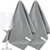 VIVOTE Panno in microfibra per lucidare il vetro, lenti, bicchieri da vino, in acciaio inox, gioielli, grandi panni per la pulizia delle finestre, grigio scuro, 51 x 70 cm, 2 pezzi