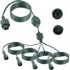 HUAREW Connettore Luci Natale 72in, 2 Pin Splitter Per Luci Natalizie Con interruttore a pedale, 1 a 4 Connettore per Luci di Natale, Connettori Cavo di Prolunga per Stringa Catena Luminosa Interno