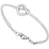 Breil, Collezione B&ME, Bracciale Donna, Bracciale Rigido in Acciaio Lucido, con Design Minimal, Ricercato e Simbolico a Forma di Cuore, Ideale per un Regalo Speciale, Misura Medium, 44-56 cm, Silver