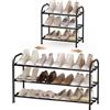 Anhow Scarpiera a 3 Livelli, Scarpiera Salvaspazio Espandibile in Metallo Portascarpe Aperta per 6-12 Paia di Scarpe per Ingresso, Soggiorno, Corridoio, Camera da Letto, Armadio (Nero)