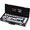 KATSU Tools Set di 24 chiavi a cricchetto da 1/2, CR-V, 6 punte, 8-32 mm, chiave a cricchetto a sgancio rapido a 72 denti, custodia in acciaio, strumento meccanico per fai da te, riparazione auto