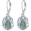 YAFEINI Orecchini a forma di rana, in argento Sterling 925, con rana, pietra di luna, orecchini pendenti a goccia, orecchini a forma di rana, gioielli da donna, 18 mm, Argento sterling, Pietra di luna