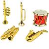 CENPEK 5pcs Miniature Strumenti Musicali Tamburi Sassofoni Trombe Medie per 1:12 Dollhouse Deco