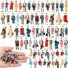 Namalu Scala 1: 87 Ho Set di Figurine di Mini Persone Modello di Minuscole Dipinte Figure di Piccole Persone in Miniatura di Plastica Sedute e in Piedi(50)