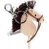 Hoppimals Hoppihorse by Portachiavi Mini Cavallo con Bastone e Redini Vere - Testa in Peluche su Bastoncino in Legno - Mini Hobby Horse