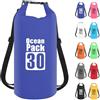 POPOYU 30L Borsa Impermeabile,Blu Waterproof Zaino Impermeabile Sacco Impermeabile con Tracolla Regolabile,2L/5L/10L/15L/20L/30L Dry Bag per Outdoor Sport Acquatici,Barca, Pesca, Rafting, Nuoto