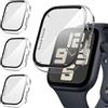 Suoman Diruite Suoman 3 Pezzi Custodia per Apple Watch SE 3/2/1 /Series 6 5 4 44mm Vetro Temperato Pellicola Protettiva,PC Rigido Case Protettiva Ultrasottil Cover,Trasparente&Trasparente&Trasparente,44mm