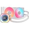 CORSAIR iCUE LINK TITAN 240 RX LCD Raffreddatore CPU a Liquido - Motore di Raffreddamento FlowDrive - Intel LGA 1851/1700, AMD AM5/AM4 - 2x RX120 Ventole RGB - iCUE LINK System Hub Incluso - Bianco