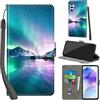 PHINIENLAND Cover per Samsung Galaxy A55 5G PU Pelle Custodia Flip Aurora