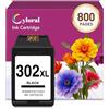 Cyloral 302XL Nero Cartucce d'inchiostro Compatibile Con Deskjet 3639 3630 3633 3634 3636 1110 213 OfficeJet 3831 3830 3833 3834 4650 4651 4656 Envy 4511 4520 4522 4523 4524 4527 per HP 302 XL Black