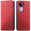 MOJIA Cover per Vivo V50 5G, Custodia Folio Portafoglio in Pelle PU [chiusura magnetica], Case a Libro con Guscio Interno in TPU, Supporto per Carte.. Rosso
