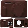 Supmay Cassa della fotocamera in silicone per fotocamera digitale Kodak PIXPRO FZ55, custodia protettiva in silicone morbida copertura lente rimovibile, Marrone