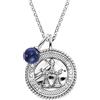 Engelsrufer Collana da donna in argento 925 con pietra colorata 32020117, Länge 42 + 4 + 4 cm, Argento sterling, Lapislazzuli