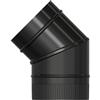 WOLFPACK Gomito Stufa Liscio Nero Vetrificato Ø 150 mm. 45°
