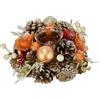 Flair Flower Portacandela naturale in fiori secchi, coni, palline di Natale, bacche con inserto in vetro, decorazione natalizia, decorazione dell'Avvento, decorazione naturale, portacandele