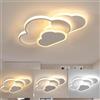 Goeco Plafoniera LED Soffitto Dimmerabile, 32W Lampada da Soffitto Bianca Forma di Nuvola con Telecomando, Lampadario Moderna per Bambini, Soggiorno, Camera da Letto