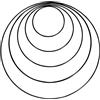 Rayher anelli in metallo ricoperti, assortiti, 5 pezzi, 3x10 cm, 3x15 cm, 3x20 cm, 3x25 cm, spessore 3 mm, colore nero, per acchiappasogni, decorazioni, lavori creativi, floristica, 25211616