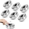 Foonary Posacenere in acciaio inox, 6 pezzi, 12 cm, posacenere con coperchio, moderno da tavolo, posacenere antivento per sigarette, esterni e interni, ufficio, balcone, feste, attività all'aperto