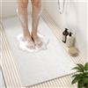 HITSLAM Tappetino Doccia Antiscivolo, 88 x 40cm lungo Tappetino Vasca Antiscivolo da Bagno, PVC Morbido Loofah Tappetino Bagno, Senza Ventosa Tappeto Vasca, Asciugatura Rapida, Bianco