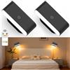 Lacasa Lampada da Parete Interno, 2 Pack LED Applique da Parete Senza Fili con Telecomando, 3 Modalità Ricaricabile Applique Controllo Touch, Dimmerabile Rotazione a 360° Luce di Lettura per Soggiorno