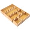 DBREAKS Set di 6 Organizer per Cassetti in Bambù, Organizer Multiuso in Legno, Impilabile, Per Cosmetici, Cucina, Bagno o Ufficio ogn (Naturale)