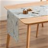 GAMUSI Runner da tavolo Natale Jacquard Filo Dorato Tavolo da pranzo Cucina Decorazione natalizia 45x135 cm Colore Blu/Oro