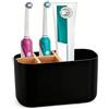 BelleFlair Porta spazzolino da denti Organizer da bagno con 5 scomparti per spazzolino elettrico, supporto dentifricio per lavabo, Organizer da bagno porta spazzolino (nero)