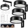 Starvortex 3 Pezzi Luci per Quadri LED Senza Fili a Batteria Ricaricabile, Lampada da Parete con Telecomando e Cavo di Ricarica 3-in-1, 2600mAh - Illuminazione Interna per Sottopensile Cucina (Nero)