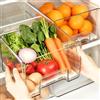 Zinueen Organizer per frigorifero, cassetto [1 pezzo], estensibile e impilabile, per conservare alimenti, salsicce, contenitori trasparenti per cucina, frigorifero e armadietto