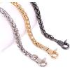 Swpeet Set di 3 cinturini a catena torsionali di ricambio di lusso alla moda da 119 cm, con fibbie, perfetti per borse a tracolla in metallo fai da te di ricambio (oro + argento + canna di fucile)