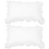 Ciieeo Federe Decorative Per Cuscini in Pizzo Bianco Coppia Di Federe Per Cuscini Letto 31.50X21.65 in Copricuscini Da Camera Da Letto Con Volant Per Letti Sedie E Divani