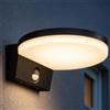 Miratic Applique da Esterno con Sensore di Movimento PIR 4000K LED Bianco Neutro 15W 1300lm Lampada da Esterno Ideale per Terrazza Balcone Giardino IP65 (nero)