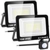 RIGIDON 2x 75W faretto con pir sensore di movimento, 7500lm proiettori led