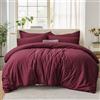 Tifschlaf Set Copripiumino Super King - Copripiumino Superking con 2 Federe - Set Biancheria da Letto Copripiumino in Microfibra Spazzolata Ultra Soffice con Chiusura a Cerniera, Bordeaux (260x220 cm)