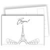 Edition Colibri Cartoline di Parigi - Arte Minimalista con Torre Eiffel - Ciao | Confezione da 10 biglietti piatti (A6) - Retro da scrivere