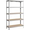 SONGMICS Scaffalatura a 5 Ripiani, Scaffale in Acciaio, Montaggio Senza Viti, Utensili, Strumenti in Garage, Magazzino, Ripostiglio, Portante 750 kg, 60 x 120 x 200 cm, Argento GLR060E01