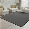 Tadi & Imperio1979 Tappeto Veleta Grigio con anelli grandi - Robusto ed elegante per qualsiasi stanza - 9 misure e 5 fondi disponibili - 13 mm spessore - base feltro - uso domestico e commerciale - 100 x 150 cm-f. Nero