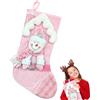 KECDRU Calze Natalizia da Appendere Rosa Grande 3D con Decorazione Glitterata, per Camino Decorazione Natale Riutilizzabile Classico Christmas Stocking (Pupazzo di Neve)