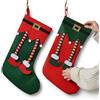 MIJOMA Set di 2 calze natalizie - calzini decorativi in feltro con design a elfo da riempire e appendere - confezione regalo e decorazione - 36,5 x 24 cm - poliestere